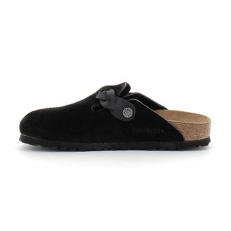 Birkenstock Boston Narrow Fit - Dames - Slip ons - Zwart - 37 EU - Leer - Schoenen