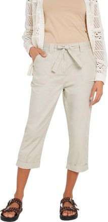 M&Co Womens Brown Cool Cotton Poplin Cropped Trouser - Womens