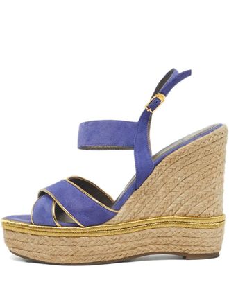 Versace suede sandals - women - Calf Suede/Calf Leather/Rubber - 39 - Blue