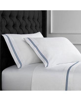 Melange Home Set Of Two 600 Thread Count Sateen Stripe Embroidery Pillowcases