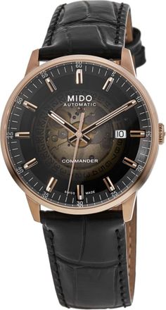 Mido Commander Gradient Black Dial Leather Strap Mens Watch M021.407.36.411.00