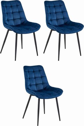 OEM Silla Bera - Terciopelo Azul Marino / Patas Negras X 3