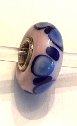 Trollbeads Womens Universal Charm Bead In Unique Pink/blue/navy Dots