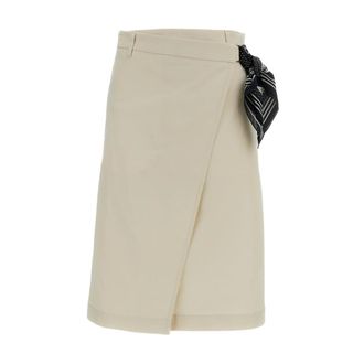 True Royal Short Skirts, female, Beige, Size: XS Midi Wrap Skirt