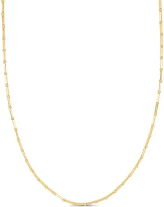 Bony Levy 14K Gold Beaded Chain Necklace in 14K Yellow Gold at Nordstrom, Size 20
