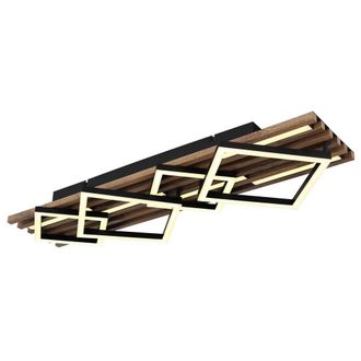 Netlighting Obrien 82x31cm Semi Flush Ceiling Light Matt Black 5x LED 3000K | Size: 82x31 cm