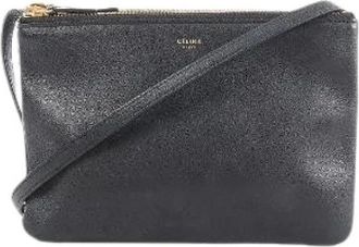 Celine Pre-owned Cross Body Bags, female, Black, Size: ONE SIZE Pre-owned Trio Small Crossbody Bag