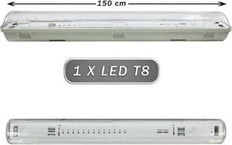 Trade Shop Trade Shop - Plafon Estanco 1 Tubo Led Neon T8 G13 150cm Pared Techo Ip65 T8-150ss