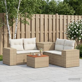vidaXL Vidaxl Set Di Divani 6 Pz Beige E Bianco Crema