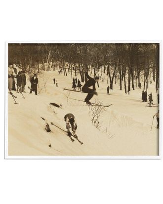 Stupell Industries Vintage Ski Slopes Winter Athletes Sepia Tone Photography By Wild Apple Portfolio Wall Art