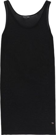 Tom Ford logo-plaque tank dress - women - Viscose - L - Black