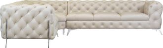 HOME AFFAIRE Chesterfield-Sofa »Amaury L-Form« grosses Ecksofa, Chesterfield-Optik, Breite 323 cm, Fussfarbe wählbar