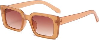 Generic Trendy Square Small Frame Womens Vacation Street Photography Sunglasses Mens Polarized Driving Sun Glasses(Orange)