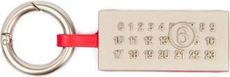 Maison Margiela single-stitch logo leather key ring - Silver