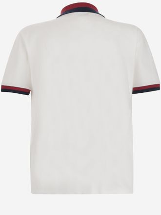 Gucci Boys Stretch Cotton Pique Polo Shirt White T-shirts And Polos