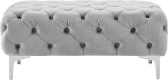 VENTE-UNIQUE.COM Puf terciopelo gris claro