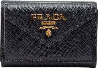 Prada Black Leather Wallet (Tri-Fold) (Pre-Owned)