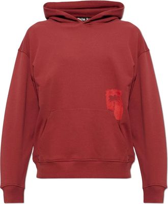 Palm Angels Katoenen sweatshirt met print - Heren - Sweatshirts & Hoodies - Rood - Maat: XL Katoen