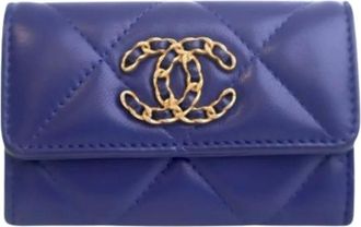 Chanel Pre-owned Wallets, female, Blue, Size: ONE SIZE Pre-owned Vintage Leather Wallet