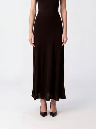 Twinset High-Waisted Wool Blend Knit Midi Skirt with a Straight Hem
