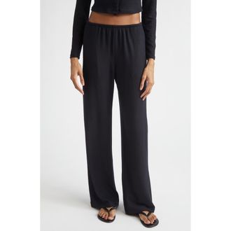 Leset Lauren Knit Wide Leg Pants in Black at Nordstrom, Size X-Small