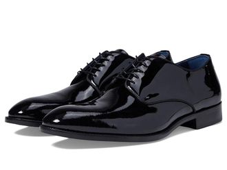 Johnston & Murphy Kinser Plain Toe Mens Lace Up Wing Tip Shoes Black Patent : 11.5 M, Patent Leather