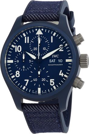 IWC Pre-owned IWC Top Gun Chronograph Blue Dial Mens Watch IW389404