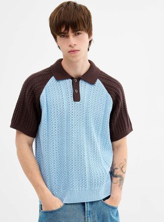 Obey Mens Abel two-tone knit Polo Shirt