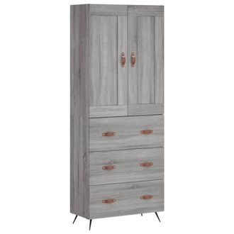 Berkfield Home Highboard Grey Sonoma 69.5x34x180 cm Engineered Wood