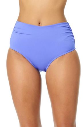 Anne Cole Womens Live In Color Solid Convertible High Waist Shirred Swim Bottom in Periwinkle at Nordstrom, Size X-Small