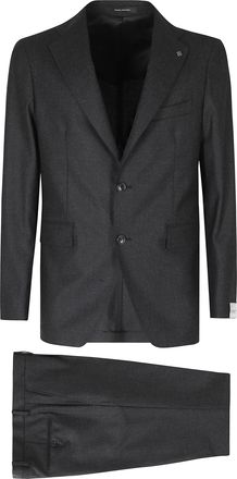 Tagliatore Gray Single-Breasted One-Pleat Flannel Wool-Blend Suit