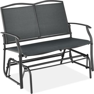 Best Choice Products 2-Person Outdoor Swing Glider, Steel Patio Loveseat, Bench Rocker w/ Armrests