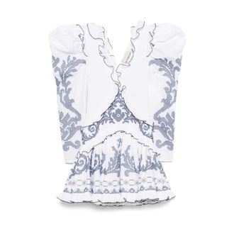 Alemais Embroidered Bishop Sleeve White Dress