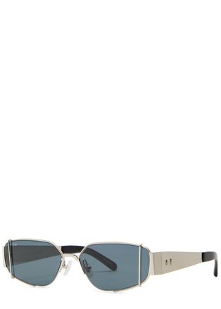 For Arts Sake For Arts Sake Talia Rectangle-frame Sunglasses - Silver - One Size