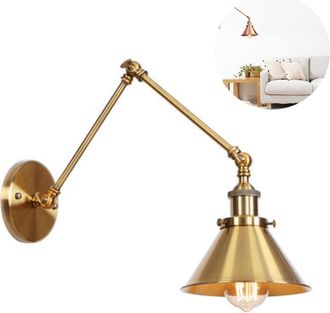OEM 1 Applique Murale E27,bras Pivotant 270&deg;,style Vintage,m&eacute;tal Finition Bronze,pour Chambre,bureau,salon