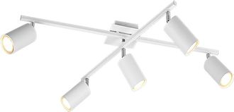 Trio Plaf&oacute;n 5 Marley Foco Orientable Cilindro Focos Blanco Trio Lighting
