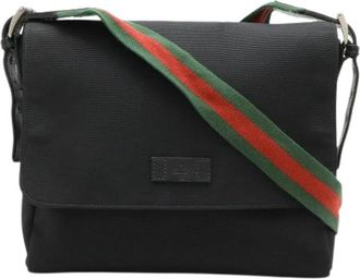 Gucci Pre-owned Canvas Cross Body Tas - Dames - Vintage Schoudertas - Zwart - ONE Size - Vintage