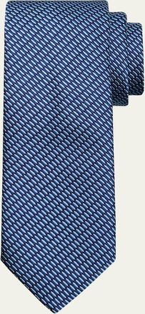 Brioni Mens Silk and Cotton Micro Jacquard Tie