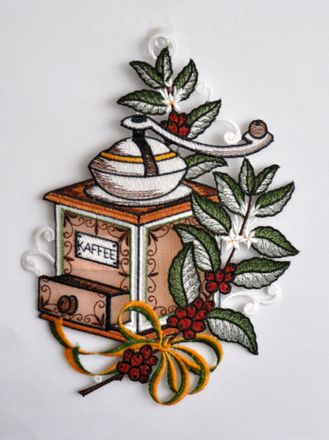 STICKEREIEN PLAUEN Fensterbild »Kaffeemühle«