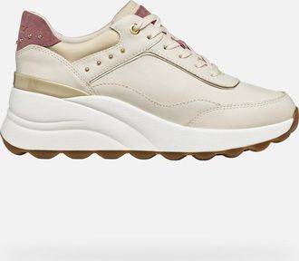 Geox Scarpe Spherica Ec13 Donna Bianco Latte/rosa Antico