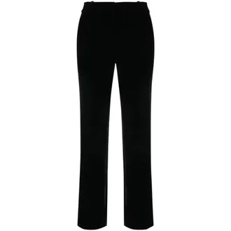 Ermanno Scervino Velvet Tapered Trousers - female - Ermanno Scervino - Straight Trousers - Black - XS - Trousers