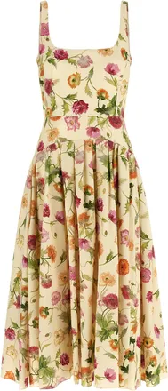 Carolina Herrera Beige Cotton Midi Womens Dress