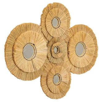 Wanderlust Deco Espejo De Fibra Natural Marr&oacute;n 97x77x3