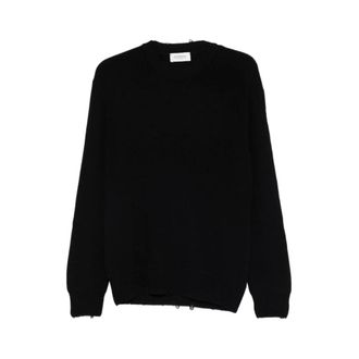 Laneus Round-neck Knitwear, male, Black, Size: 2XL Crew Neck Sweater