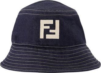 Fendi Hats, male, Blue, Size: M Bob FF Denim Hat