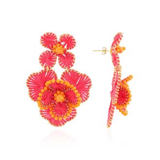 Lott. Gioielli CE SI Double Flower Earring L - Fuchsia/Orange in Fushia/orange at Nordstrom