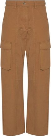 Silvian Heach Wijde Broek met Opgestikte Zakken - Dames - Wijde Broeken - Beige - M - Leer - Broeken