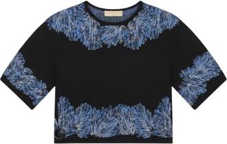 Ulla Johnson Truien & Vesten, Dames, Zwart, M, Polyester, Alara Knit Jacquard Top