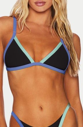Beach Riot Mika Bikini Top in Sapphire Sea Colorblock at Nordstrom, Size X-Large