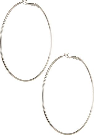 Nordstrom Rack Basic 71mm Hoop Earrings in Rhodium at Nordstrom Rack